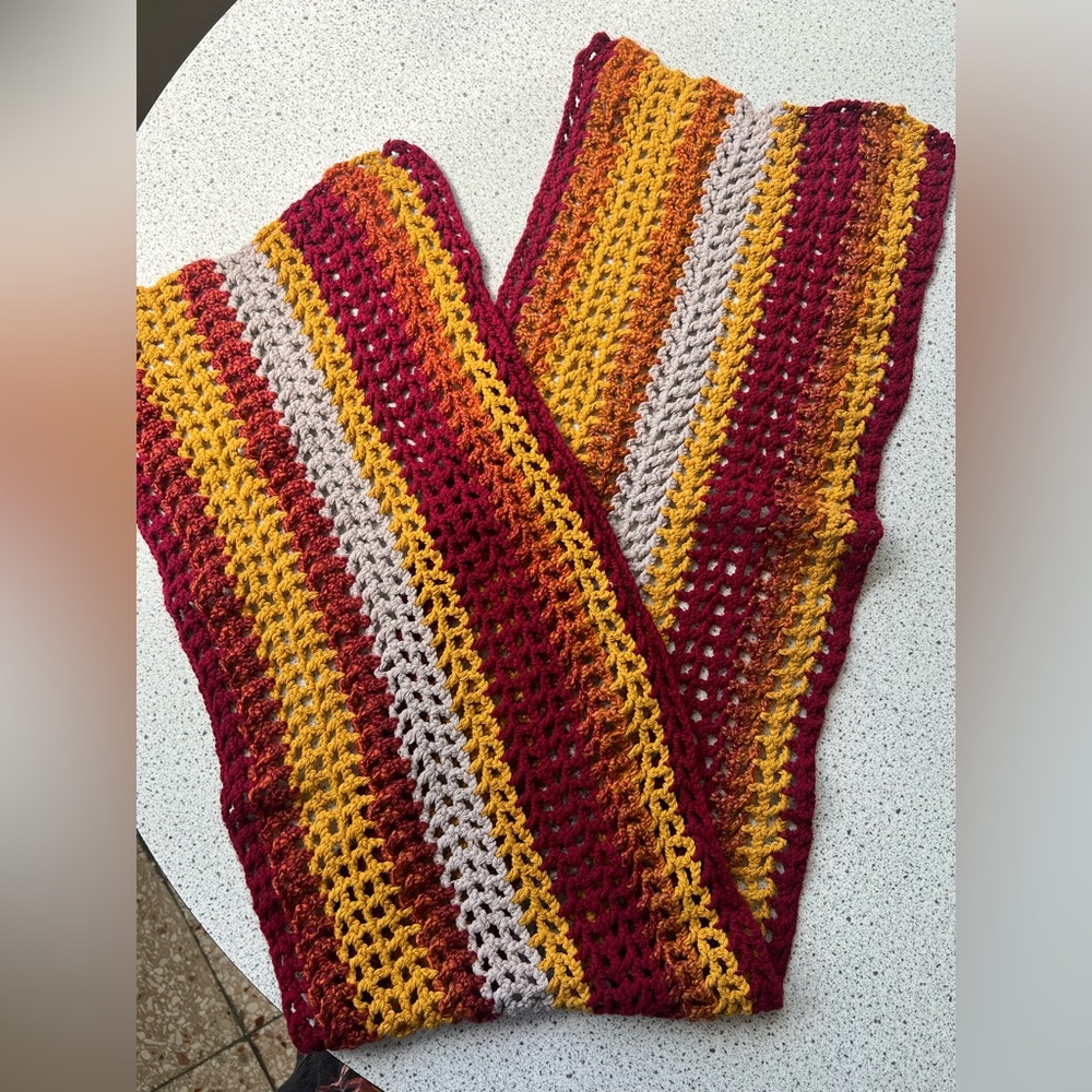 Colorful Striped Crochet Scarf